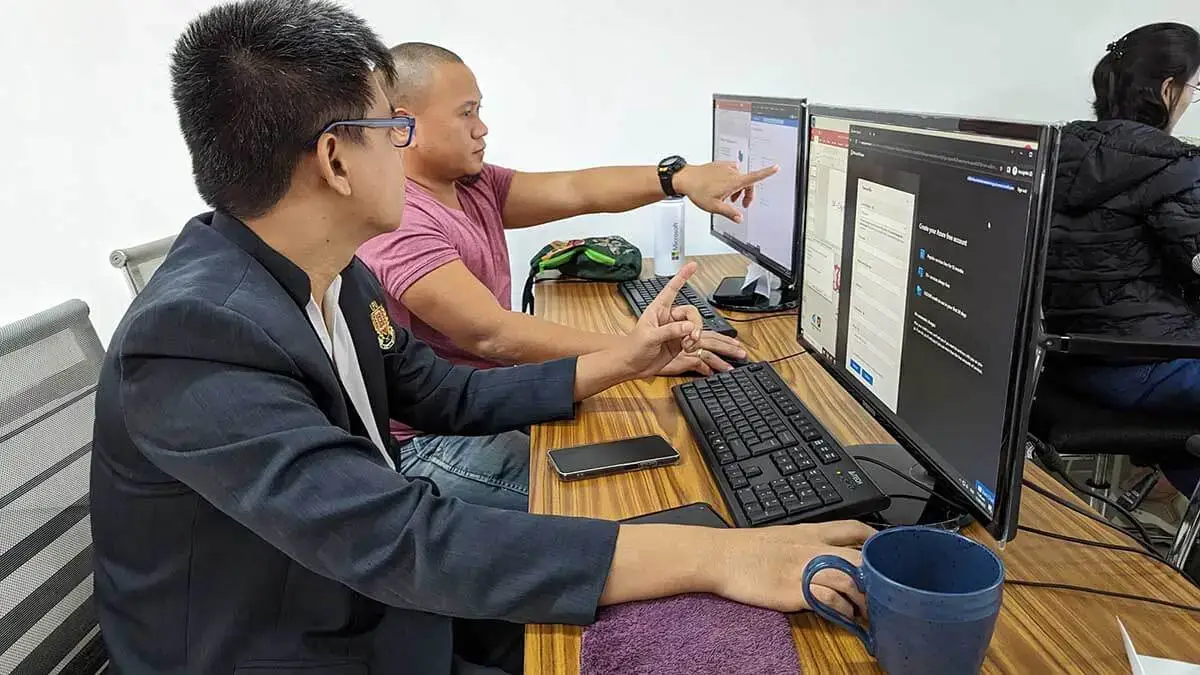 Students attending a Microsoft Azure training session in the Philippines